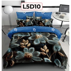 Lenjerie Pat 4 Piese 5D cu Cearceaf Elastic - COD L5D10 Lenjerie Pat 4 Piese 5D cu Cearceaf Elastic - COD L5D10