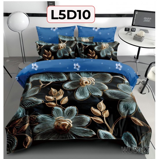 Lenjerie Pat 4 Piese 5D cu Cearceaf Elastic - COD L5D10 Lenjerie Pat 4 Piese 5D cu Cearceaf Elastic - COD L5D10