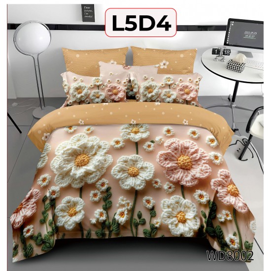 Lenjerie Pat 4 Piese 5D cu Cearceaf Elastic - COD L5D4 Lenjerie Pat 4 Piese 5D cu Cearceaf Elastic - COD L5D4