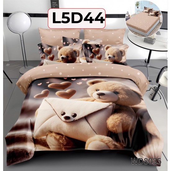 Lenjerie Pat 4 Piese 5D cu Cearceaf Elastic - COD L5D44 Lenjerie Pat 4 Piese 5D cu Cearceaf Elastic - COD L5D44