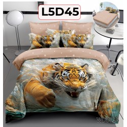 Lenjerie Pat 4 Piese 5D cu Cearceaf Elastic - COD L5D45 Lenjerie Pat 4 Piese 5D cu Cearceaf Elastic - COD L5D45