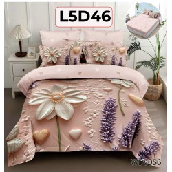 Lenjerie Pat 4 Piese 5D cu Cearceaf Elastic - COD L5D46 Lenjerie Pat 4 Piese 5D cu Cearceaf Elastic - COD L5D46