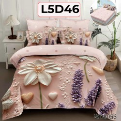 Lenjerie Pat 4 Piese 5D cu Cearceaf Elastic - COD L5D46 Lenjerie Pat 4 Piese 5D cu Cearceaf Elastic - COD L5D46