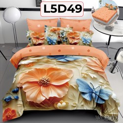 Lenjerie Pat 4 Piese 5D cu Cearceaf Elastic - COD L5D49 Lenjerie Pat 4 Piese 5D cu Cearceaf Elastic - COD L5D49