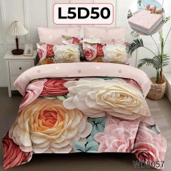 Lenjerie Pat 4 Piese 5D cu Cearceaf Elastic - COD L5D50 Lenjerie Pat 4 Piese 5D cu Cearceaf Elastic - COD L5D50