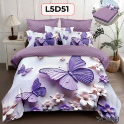 Set Lenjerie Pat 4 Piese cu Cearceaf Elastic - COD L5D51 Set Lenjerie Pat 4 Piese cu Cearceaf Elastic - COD L5D51
