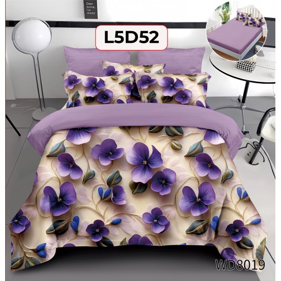 Set Lenjerie Pat 4 Piese cu Cearceaf Elastic - COD L5D52 Set Lenjerie Pat 4 Piese cu Cearceaf Elastic - COD L5D52