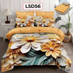 Set Lenjerie Pat 4 Piese cu Cearceaf Elastic - COD L5D56 Set Lenjerie Pat 4 Piese cu Cearceaf Elastic - COD L5D56