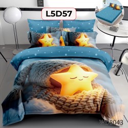 Set Lenjerie Pat 4 Piese cu Cearceaf Elastic - COD L5D57 Set Lenjerie Pat 4 Piese cu Cearceaf Elastic - COD L5D57