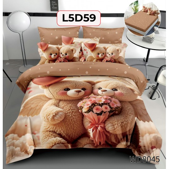 Set Lenjerie Pat 4 Piese cu Cearceaf Elastic - COD L5D59 Set Lenjerie Pat 4 Piese cu Cearceaf Elastic - COD L5D59