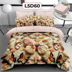 Set Lenjerie Pat 4 Piese cu Cearceaf Elastic - COD L5D60 Set Lenjerie Pat 4 Piese cu Cearceaf Elastic - COD L5D60