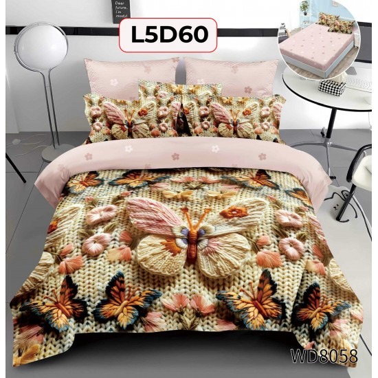 Set Lenjerie Pat 4 Piese cu Cearceaf Elastic - COD L5D60 Set Lenjerie Pat 4 Piese cu Cearceaf Elastic - COD L5D60