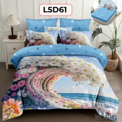 Set Lenjerie Pat 4 Piese cu Cearceaf Elastic - COD L5D61 Set Lenjerie Pat 4 Piese cu Cearceaf Elastic - COD L5D61