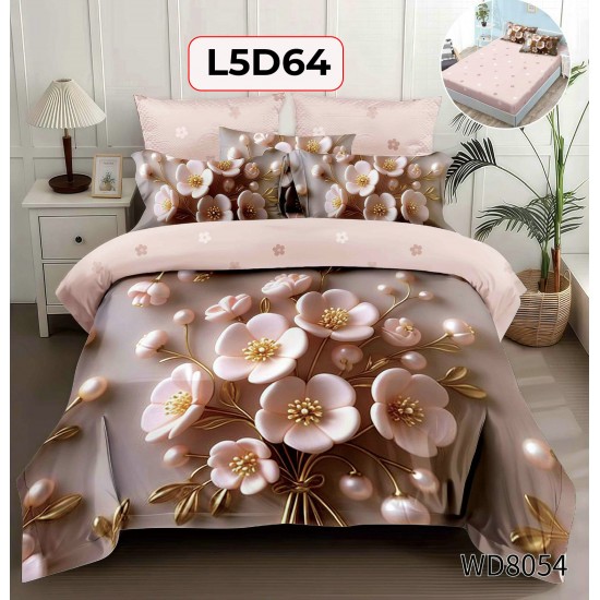 Set Lenjerie Pat 4 Piese cu Cearceaf Elastic - COD L5D64 Set Lenjerie Pat 4 Piese cu Cearceaf Elastic - COD L5D64