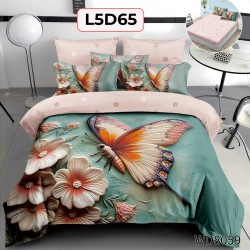 Set Lenjerie Pat 4 Piese cu Cearceaf Elastic - COD L5D65 Set Lenjerie Pat 4 Piese cu Cearceaf Elastic - COD L5D65