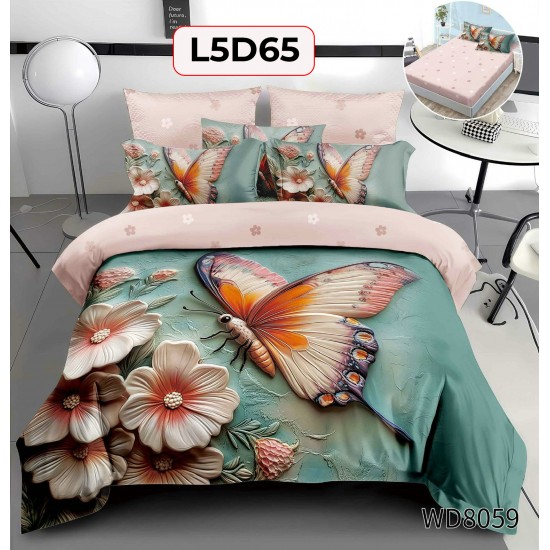 Set Lenjerie Pat 4 Piese cu Cearceaf Elastic - COD L5D65 Set Lenjerie Pat 4 Piese cu Cearceaf Elastic - COD L5D65