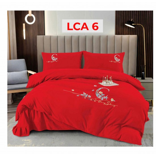Lenjerie Catifea LUX cu broderie, 4 piese COD LCA6 Lenjerie Catifea LUX cu broderie, 4 piese COD LCA6