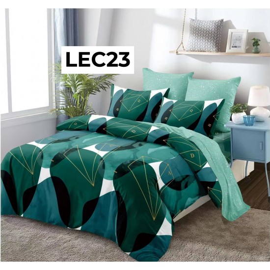 Lenjerie pat dublu, din FINET, cu Elastic 6 piese - COD LEC23