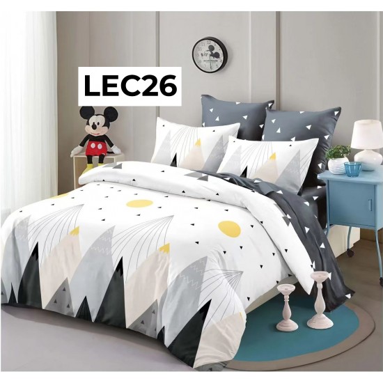 Lenjerie pat dublu, din FINET, cu Elastic 6 piese - COD LEC26