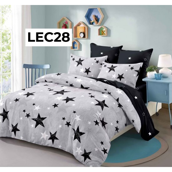 Lenjerie pat dublu, din FINET, cu Elastic 6 piese - COD LEC28