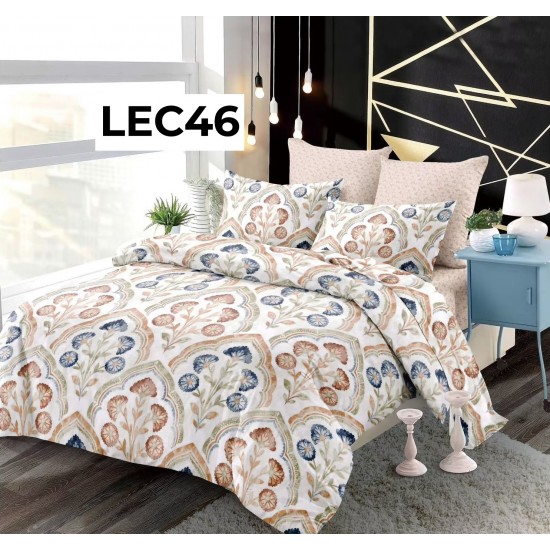 Lenjerie pat dublu, din FINET, cu Elastic 6 piese - COD LEC46