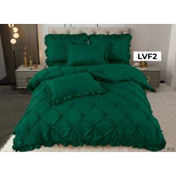 Lenjerie pat dublu, BUMBAC FINET, cu Broderie si Volanase, 4 piese - COD LVF2 Lenjerie pat dublu, BUMBAC FINET, cu Broderie si Volanase, 4 piese - COD LVF2