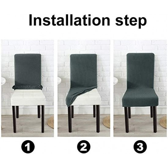 Set 6 huse pentru scaune Lycra - GRI INCHIS